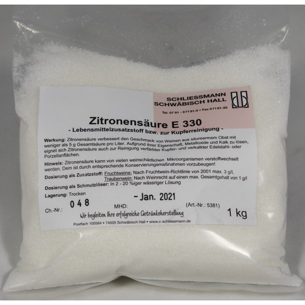 Acide Citrique (1 kg) - SIMACO SHOP