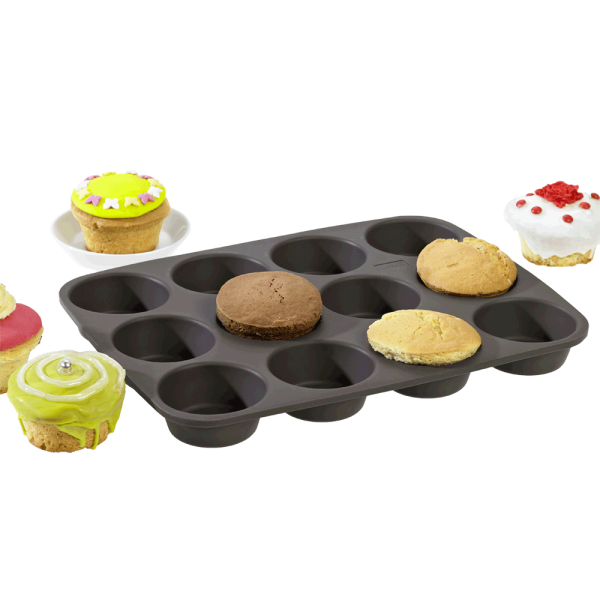 Plateau de 6 moules à muffins Jumbo en silicone - confetti